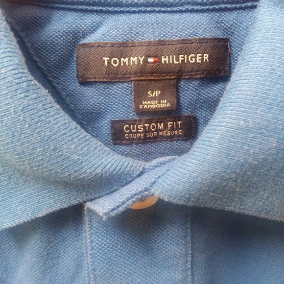Tommy Hilfiger Size S Custom Fit Polo Shirt Bright Blue - Picture 4 of 6
